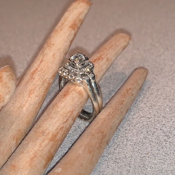Jewelry - 🚨SOLD ELSEWHERE!🚨Vintage 1940’s 14k White Gold Diamond Wedding Set